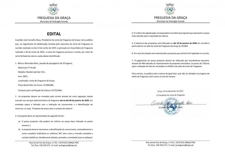 VENDA DE CARRINHA - Matr&iacute;cula 77-FA-68